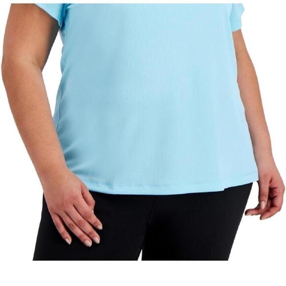 ID Ideology Women's Birdseye Mesh T-Shirt Red Size 3X Plus aquatone - Picture 7 of 14